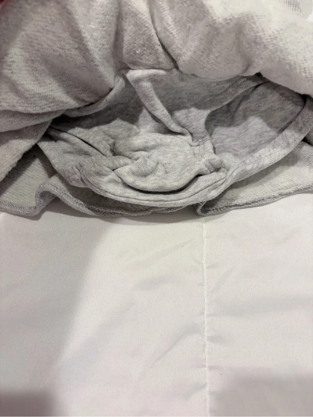 Old Navy Light Gray Hoodie with Ruffle Skirt Pink Hood Lining